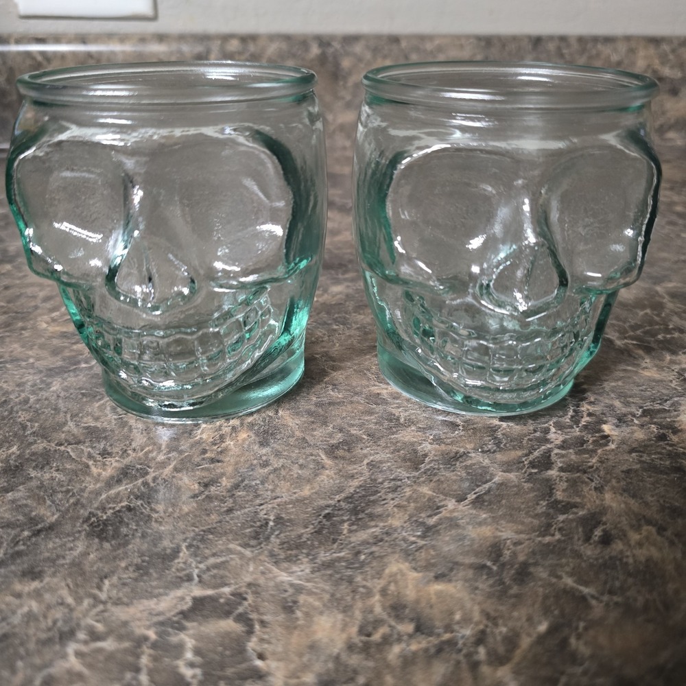 Skull Glasses (2) Hint Of Teal Color